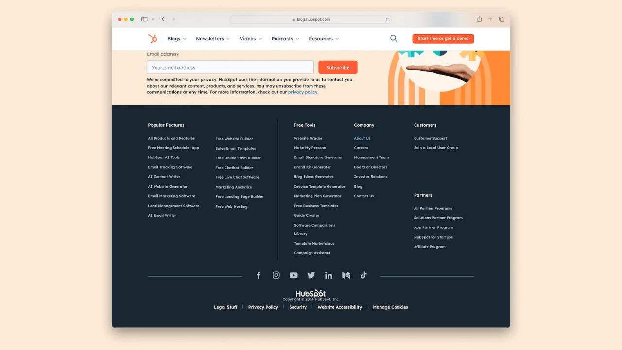 Footer Navigation