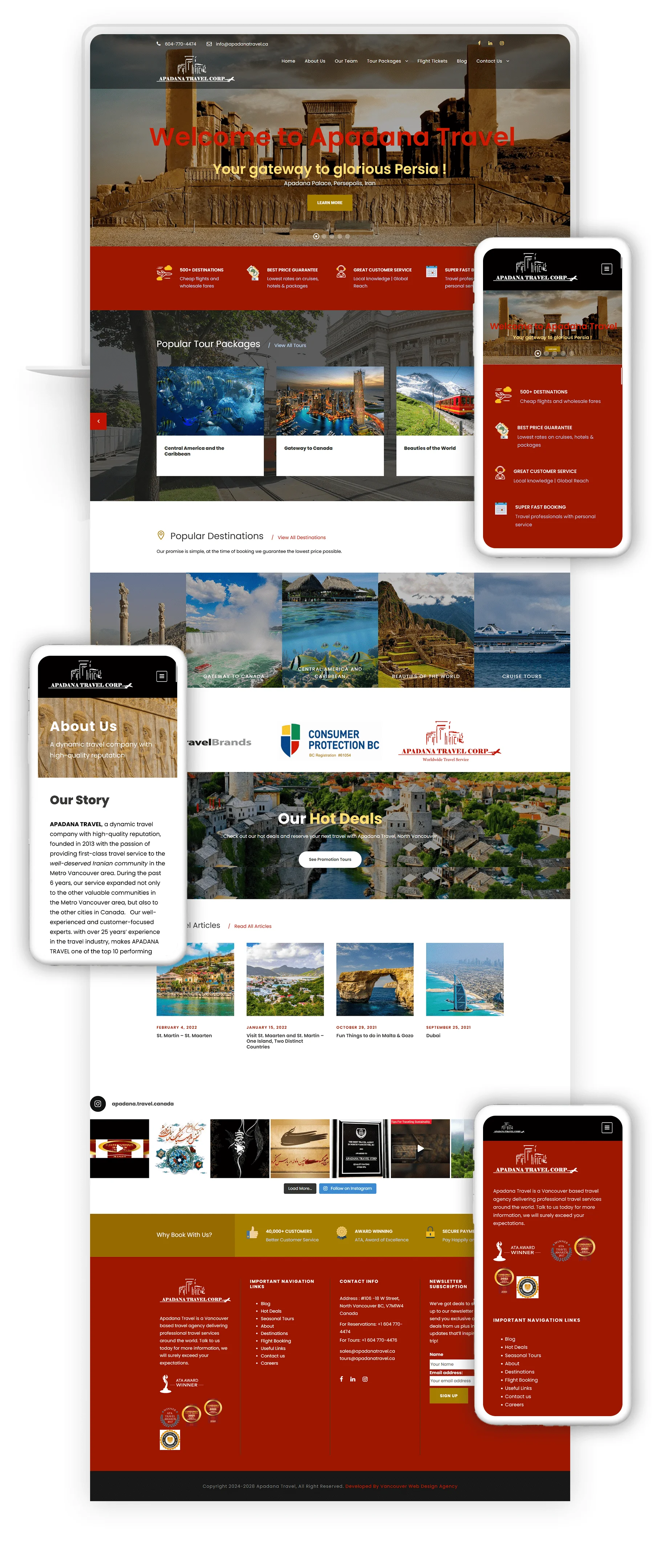 Apadana Travel Full Website Design