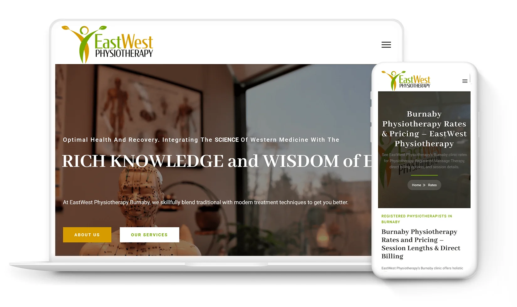 East West Physiotherapy Responsive Web Design
