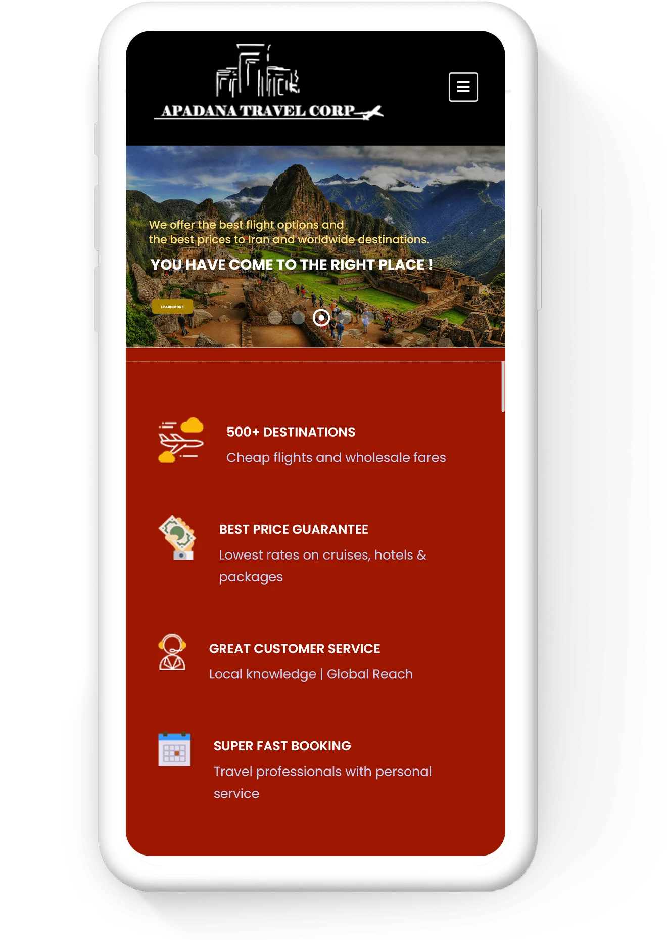 Mobile Layout Apadana Travel