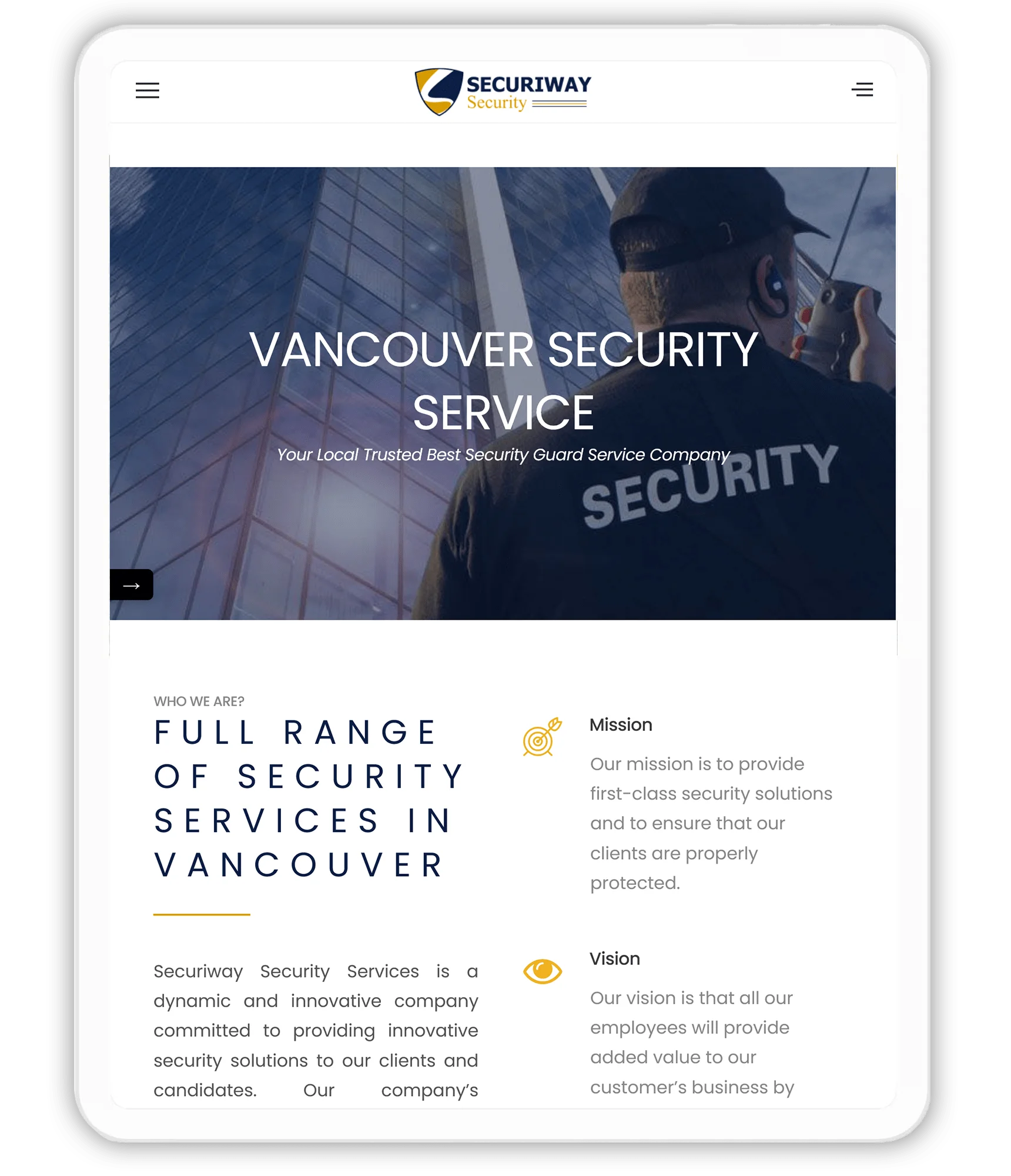 Securiway Responsive Web Design